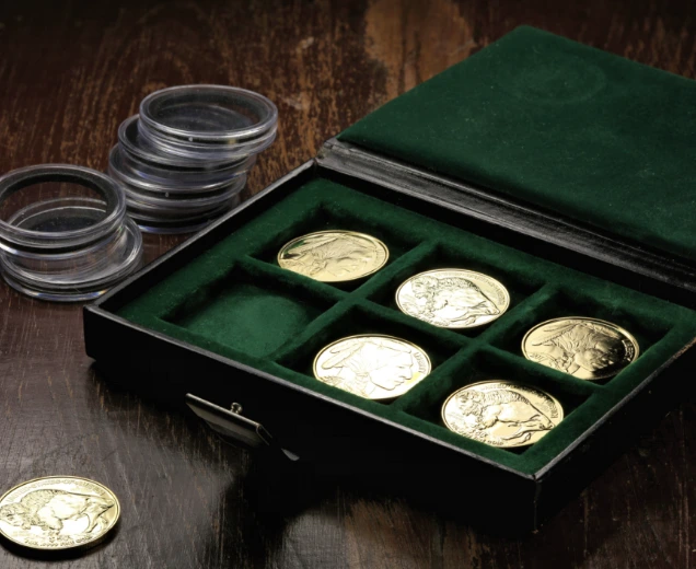 Velvet Box of Collectors' Gold and Silver Coins